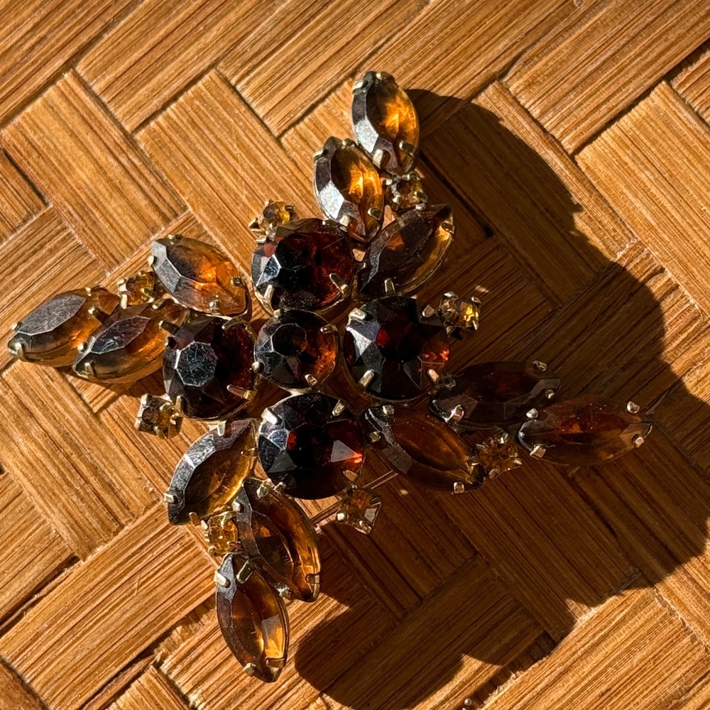 Costume Jewelry Brooche - Brown Stones
